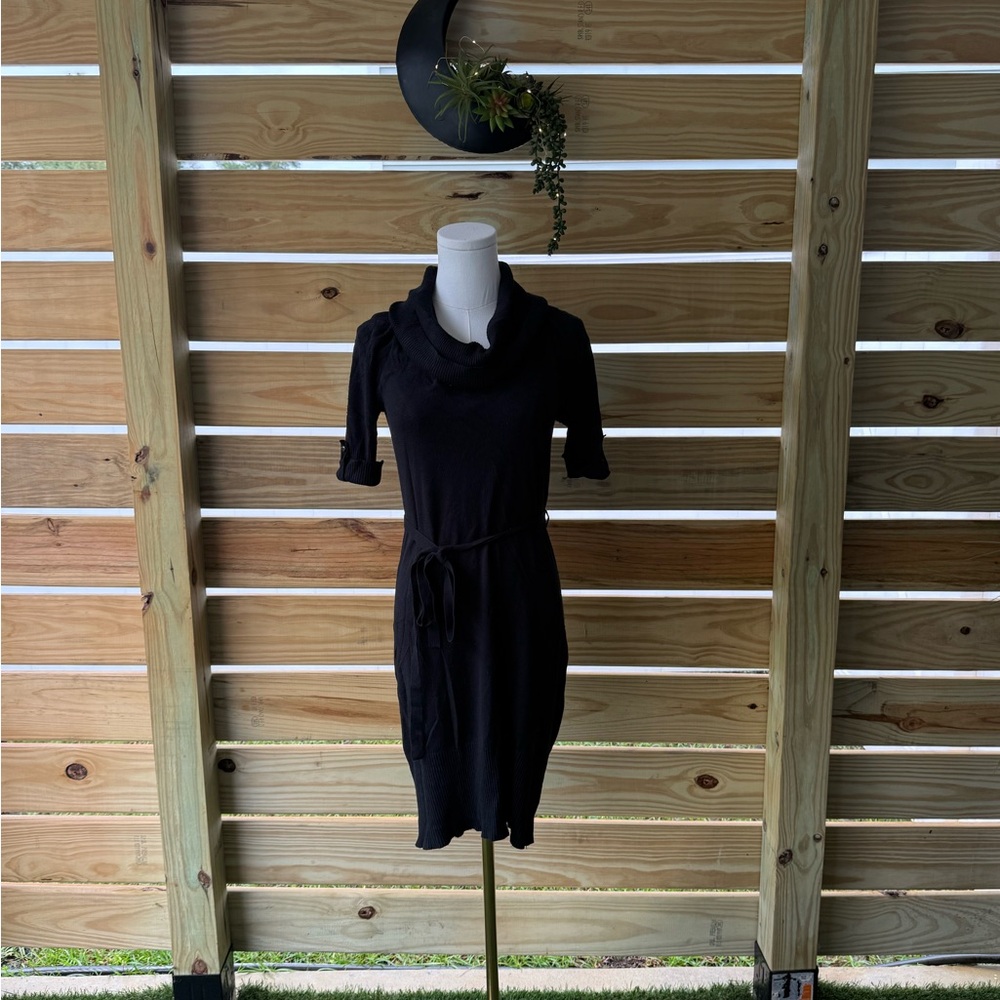 Joyce Leslie Black Mini Dress with Cowl Neck